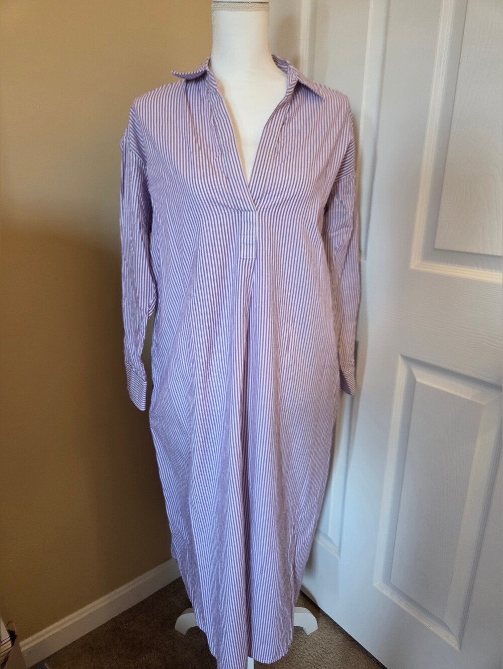 Xirena Striped Caftan Shirt Dress